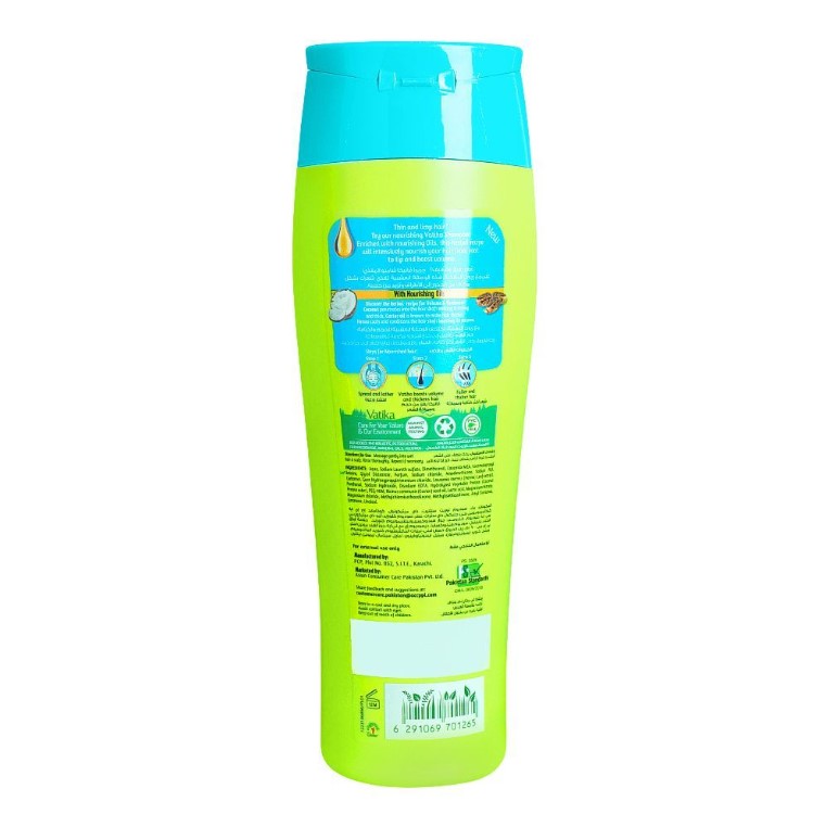 Dabur Vatika Naturals Coconut & Castor Volume And Thickness Shampoo, For Thin & Limp Hair, 185ml